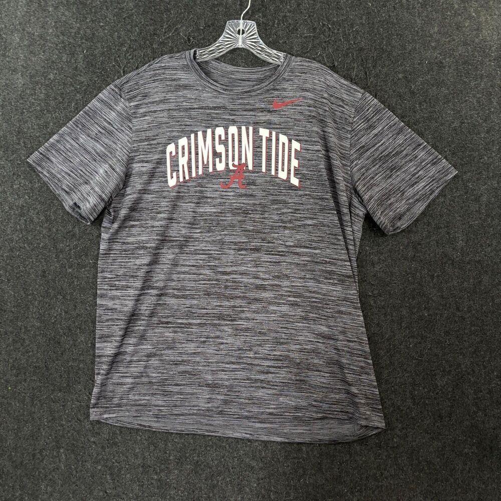 Alabama Crimson Tide Shirt Men's Large Heather Gray Nike Dri-FIT Graphic Tee